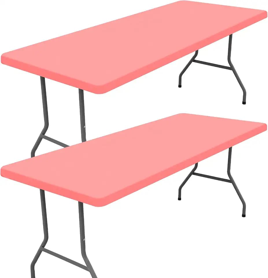 Moosfor 2 Pack Rectangle Spandex Fitted Table Cloth, 6FT Elastic Tablecloth
