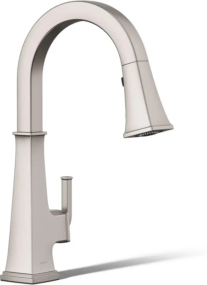 KOHLER 23830-VS RIff Single-Handle, Kitchen Sink Faucet with Pull-Down Sprayer, Vibrant Stainless
