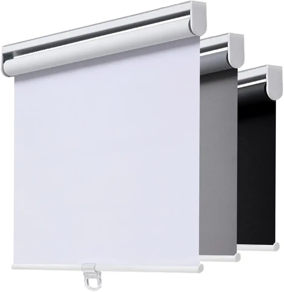 AOSKY Blackout Cordless Roller Shade for Indoor Windows, 28"W x 72"H, White