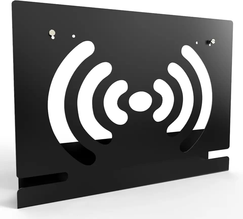 Wandhalterung Kompatibel mit AVM FritzBox Router, JLNJLE Edelstahl Halterung Halter Modem Aufhängung mit Kabelmanagement für 7590 7530 7590 AX 5530 8850 6850 6660 6890 7490, Effiziente Wärmeableitung