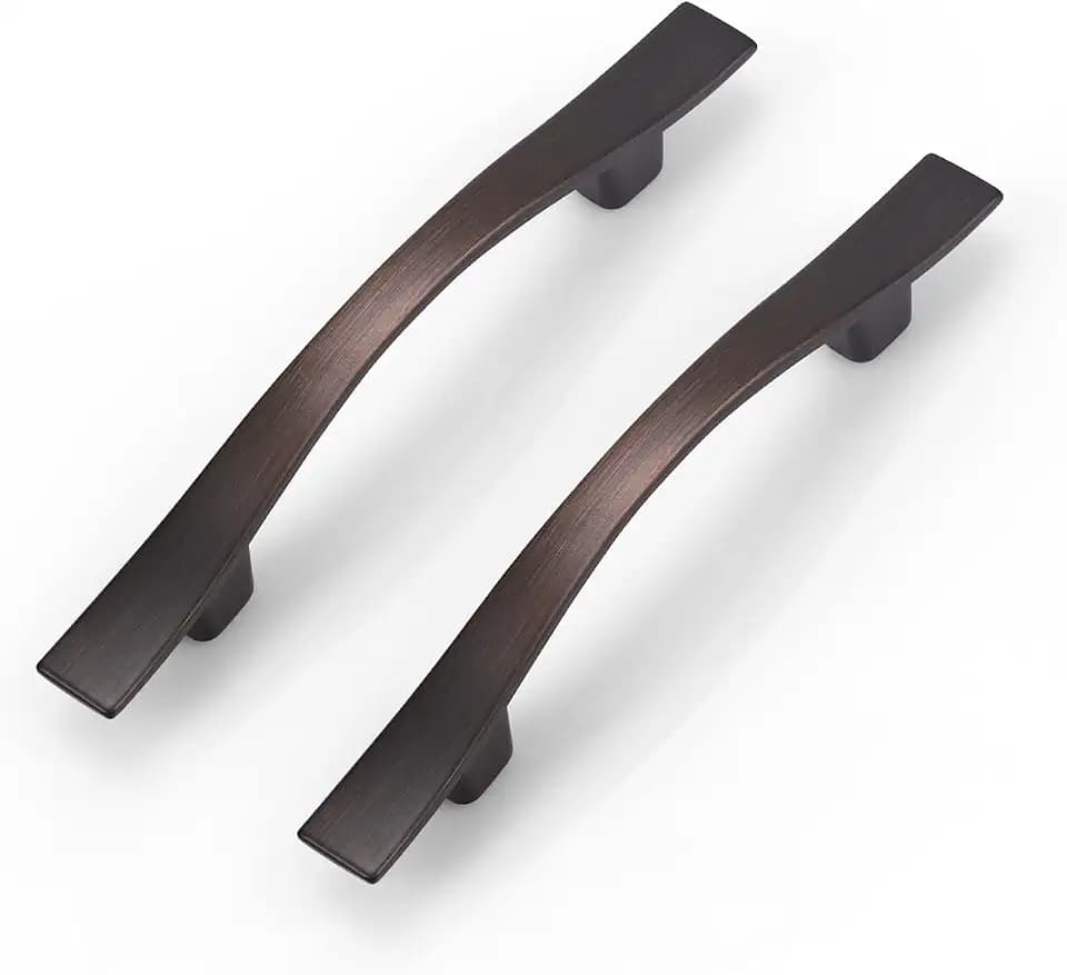 KNOBWELL Cabinet Pulls, Wave Style Vintage Drawer Pulls for Kitchen Bathroom Bedroom Vanity,76mm(3 inch) 12Pack Bronze
