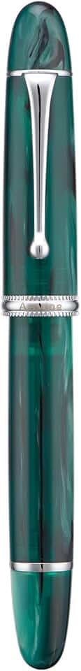 Asvine V800 Fountain Pen -Vacuum Filling System with Large Ink Capacity-Number 8 Stub Nib 1.1mm Calligraphy Art Drawing with Wrench - Green Acrylic