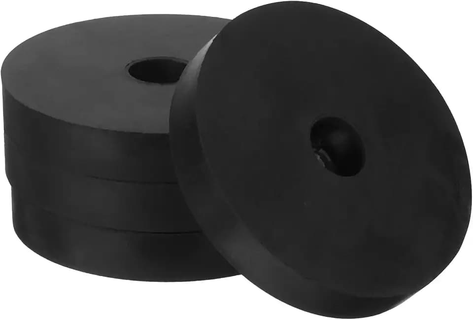 PATIKIL Vibration Isolation Washer 2.4" OD 0.5" ID 0.4" Thick, 4 Pack Rubber Round Anti Mechanical Damping Feet Pads, Black