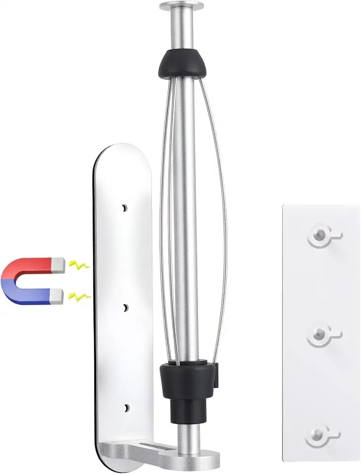 Magnetic Paper Towel Holder for Fridge-Great Adhesive Magnetic,One Hand Operable Paper Towel Holder,No Drill Wall Mount Hanging for Garage RV Kitchen (Silver)