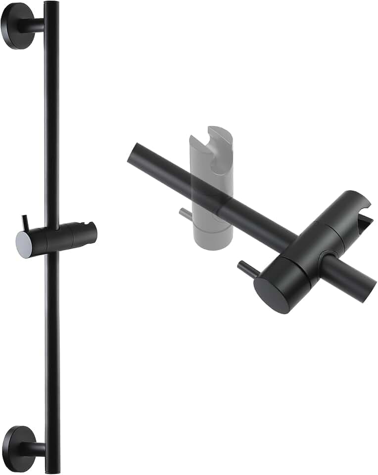SKOWLL Adjustable Slide Bar 26 Inch, Black Shower Slide Bar for Hand Held