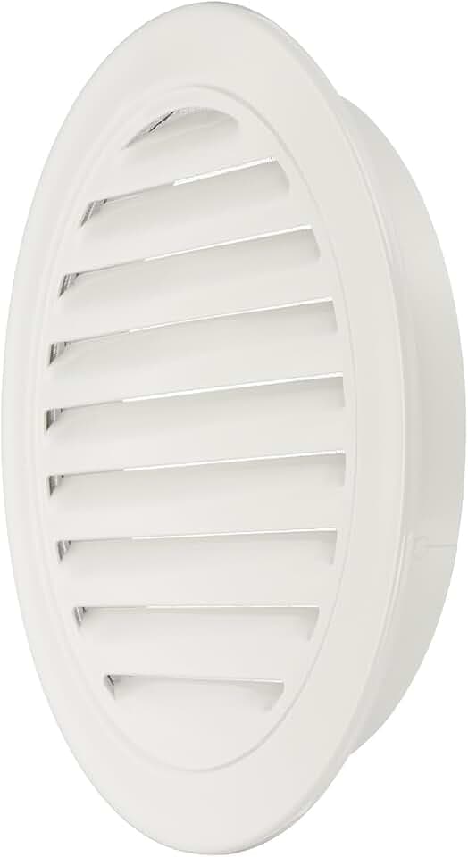 PATIKIL 10 Inch Round Soffit Vent, Aluminum Alloy Wall Vent Grille Cover Exterior Exhaust Louvered Vent with Built-in Mesh for Kitchen Bathroom Garage, Light Gray