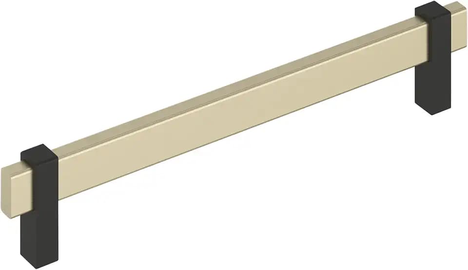 Amerock 7-9/16" Mulino Golden Champagne/Matte Black Drawer Pull