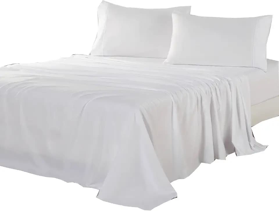 Kingnex Oversized King Flat Sheet 132x110 Top Sheet Only White