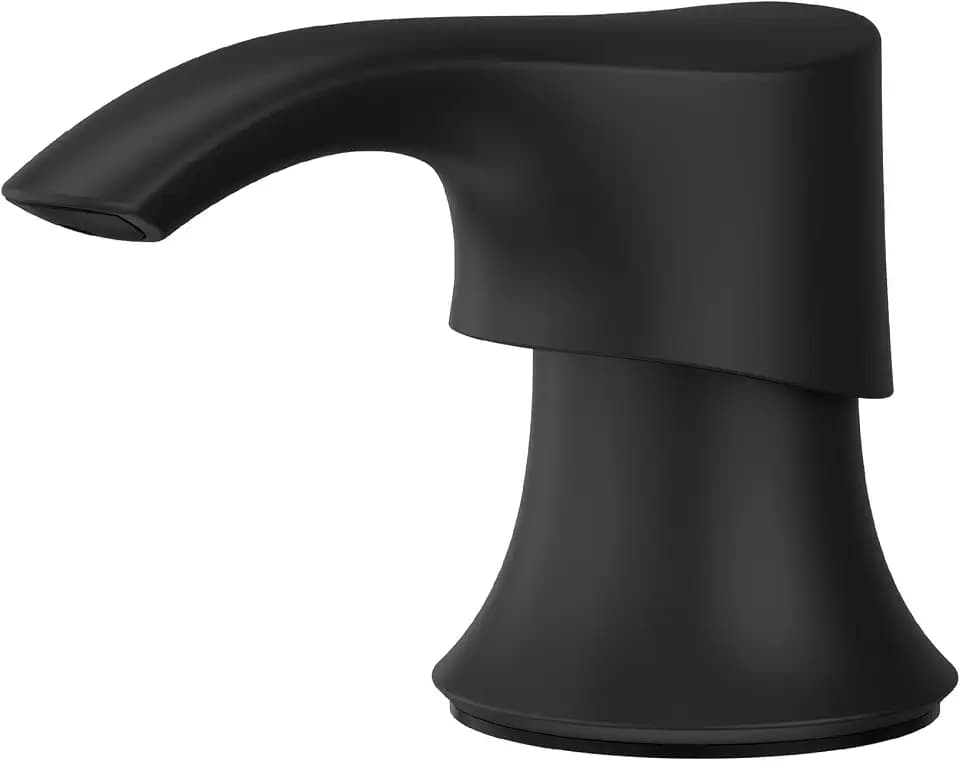 Pfister SoloTilt Soap Dispenser for Kitchen Sink, 16-Ounce Bottle Included, Matte Black Finish, KSDKEMB