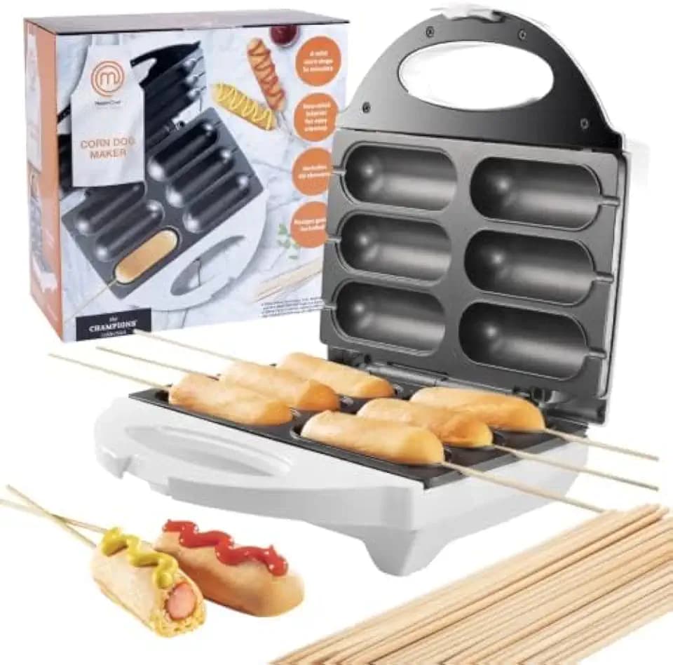 MasterChef Corn Dog Maker w 50 Skewers- Electric Nonstick Kitchen Baker
