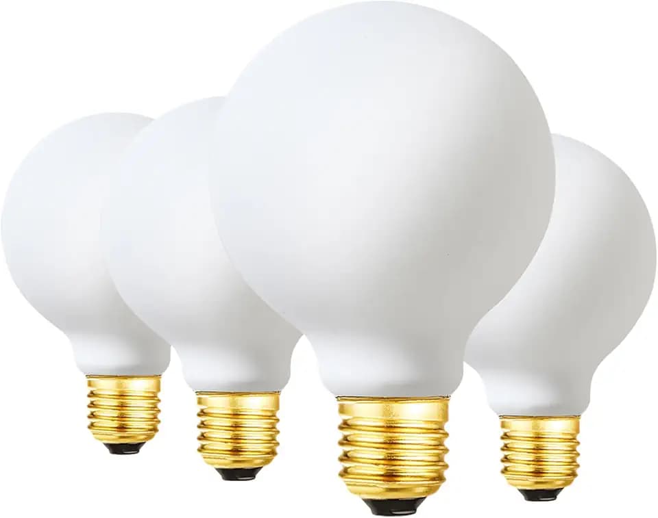 Leools LED Light Bulb G25 Dimmable Flick-Free Matt White 8W Led CRI95 850LM,3000k Soft 75W Equivalent Vintage LED Edison Globe Light Bulb,E26 Standard Base, 4 Pack