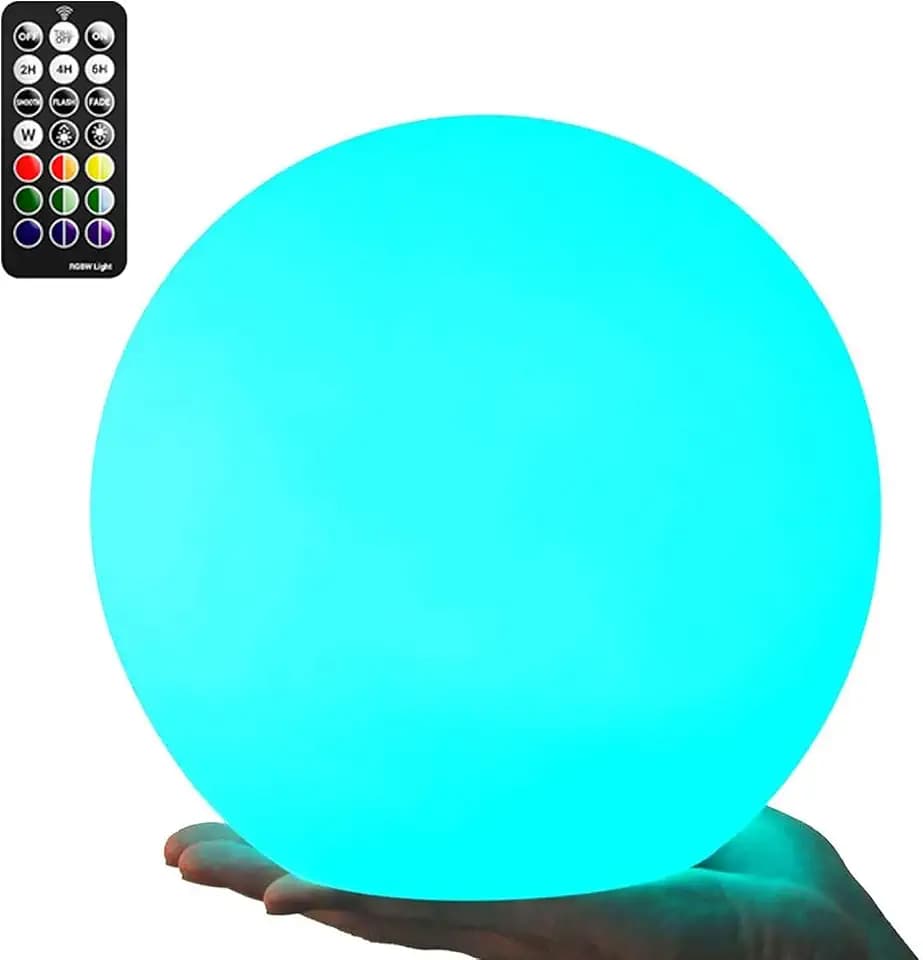 LOFTEK 8-inch LED Ball Light, Rechargeable RGB Glowing Globe Lamp, Hangable