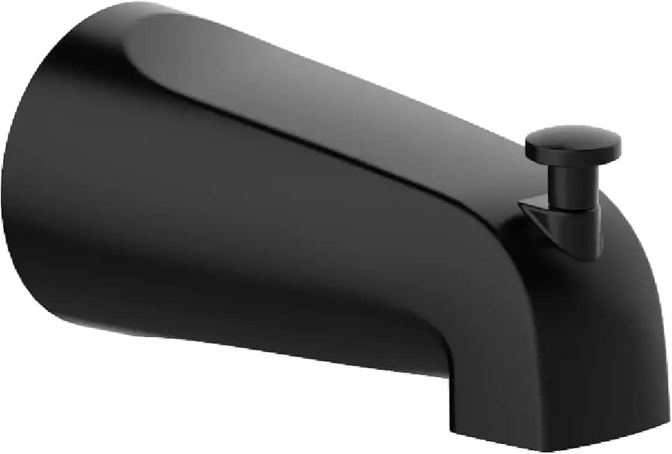 Design House Slip-On Tub Diverter Spout, Matte Black