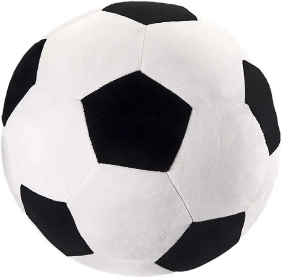 Plush Soccer Ball, 11.8" Soft Soccer Stuffed Toy Soccerball Throw Pillow