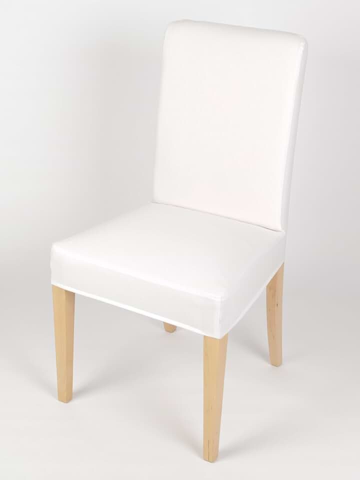 Henriksdal Chair Cover Solid Color Coton Duck Fabric Slipcover Compatible with for Henriksdal Dining Chair (White, Single)