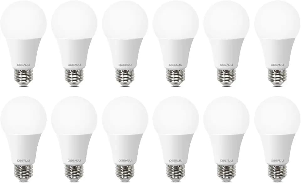 DEGNJU A19 LED Light Bulbs, 100 Watt Soft Light Bulbs, E26 Standard Base, Non-Dimmable, 13W Bright White LED Bulbs for Bedroom Living Room Home Office, 12 Pack