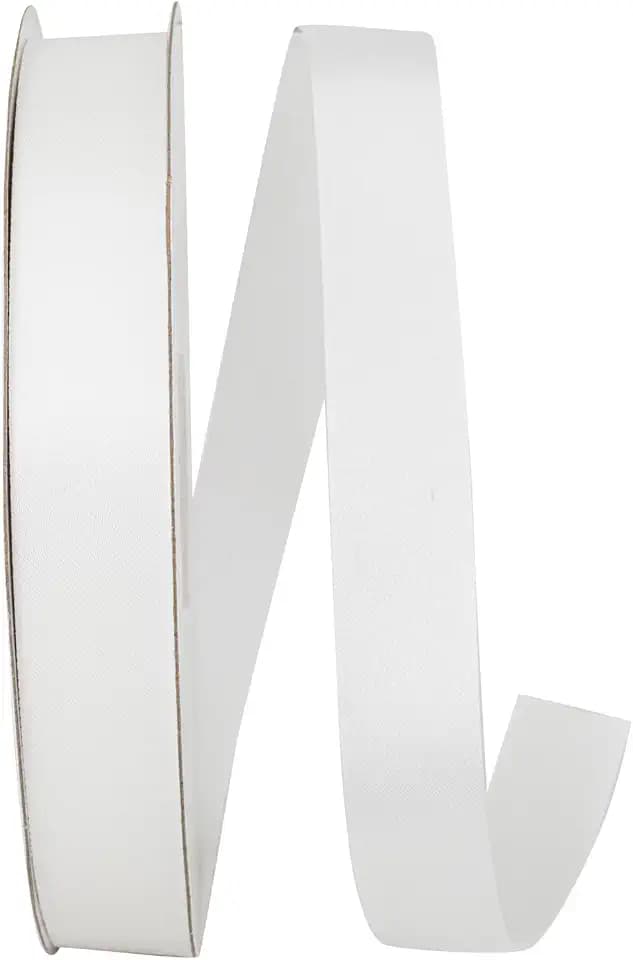Reliant Ribbon Single Face Satin Allure Sfs Ribbon, 7/8 Inch X 100 Yards, White