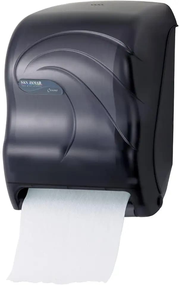 San Jamar Ocean Smart Essence Paper Towel Dispenser, Automatic for Bathroom and Kitchen, 14.44" x 11.75" x 9.13", 1 Count, Black Pearl