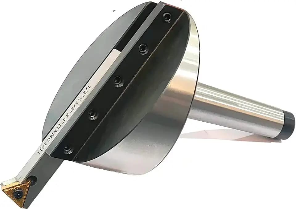 A.D. International New Large head size 4" Inch Head Fly Cutter with Chrome Plated Carbide Indexable Tip TNMG16) Tool Bit (Morse Taper 2MT)