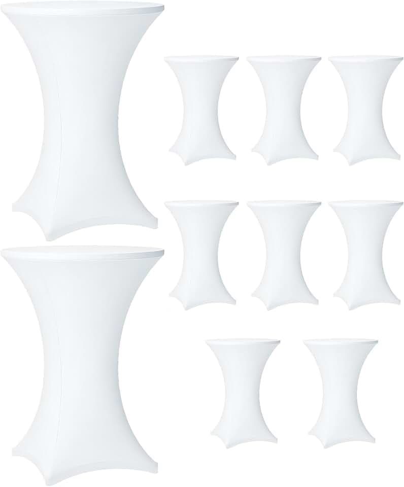 Cocktail Table Covers - 10 Pack 32x43 Inch Table Cloth - White
