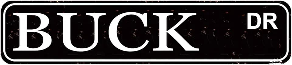 Buck DR Sign Metal Street Sign or Door Name Plate Plaque Home Patio Garden Bar Farm House Garage Wall Decor Tin Signs Black 16 x 4 Inch