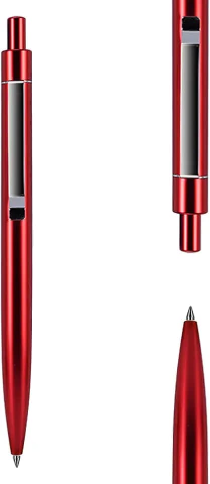 DUNBONG Metal Gel Pen, 0.5mm Black Ink, Retractable, Medium Point - Red
