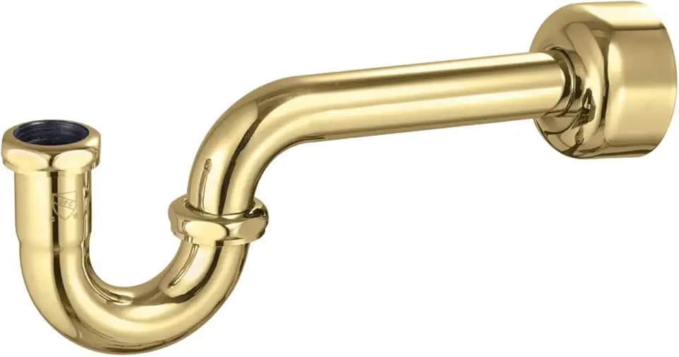 Kingston CC8142 Circlet 1-1/4" Brass P-Trap, 18 Gauge, Polished Brass