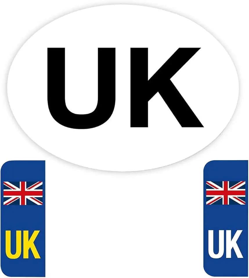 UK-Autoaufkleber für Europa, GB-Aufkleber für Autokennzeichen, Nummernschild-Aufkleber, legale Größe, selbstklebend, witterungsbeständig, Union Jack, ersetzt EU-Flagge, Brexit, 3 Stück