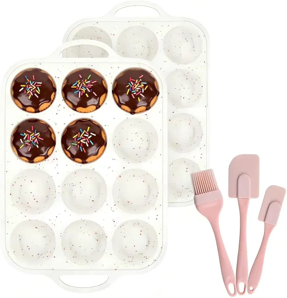 Silicone Muffin Pan, Nonstick Cupcake Baking Tray, Muffin Tin for Baking