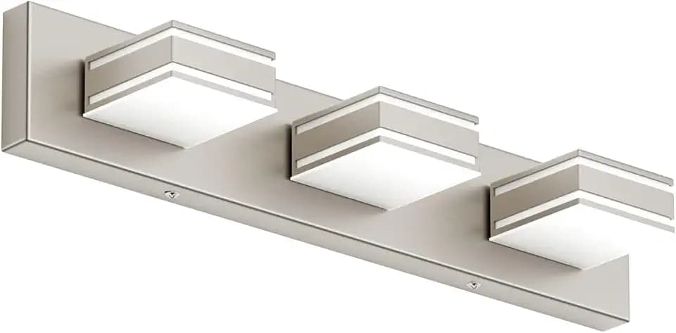 Ralbay 24inch Brushed Nickel Bathroom Vanity Lights 3-Light Metal Acrylic LED Modern Bathroom Wall Lighting Fixtures