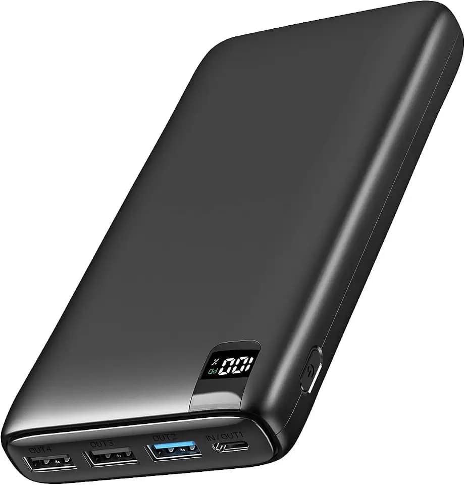 A ADDTOP Powerbank, Externer Akku mit 22,5W Power Delivery, Tragbares Ladegerät mit 4 Ports kompatibel mit Smartphone, Tablets und mehr