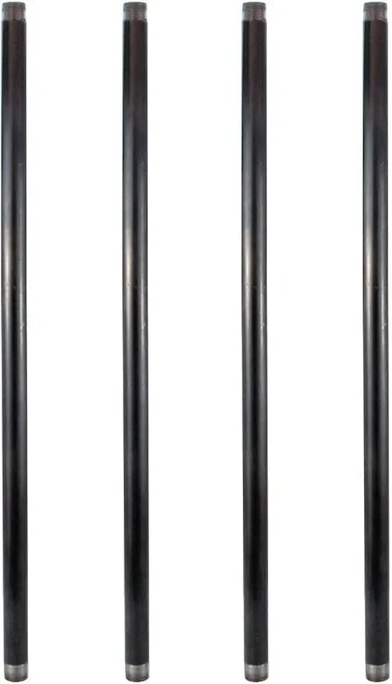 GeilSpace 3/4" x 48" Heavy Duty Pre-Cut Grey Metal Pipe, Industrial Steel Fits Standard 3/4 Inch Threaded Pipes and Fittings - Vintage DIY Industrial Shelving (3/4" × 48", Grey)
