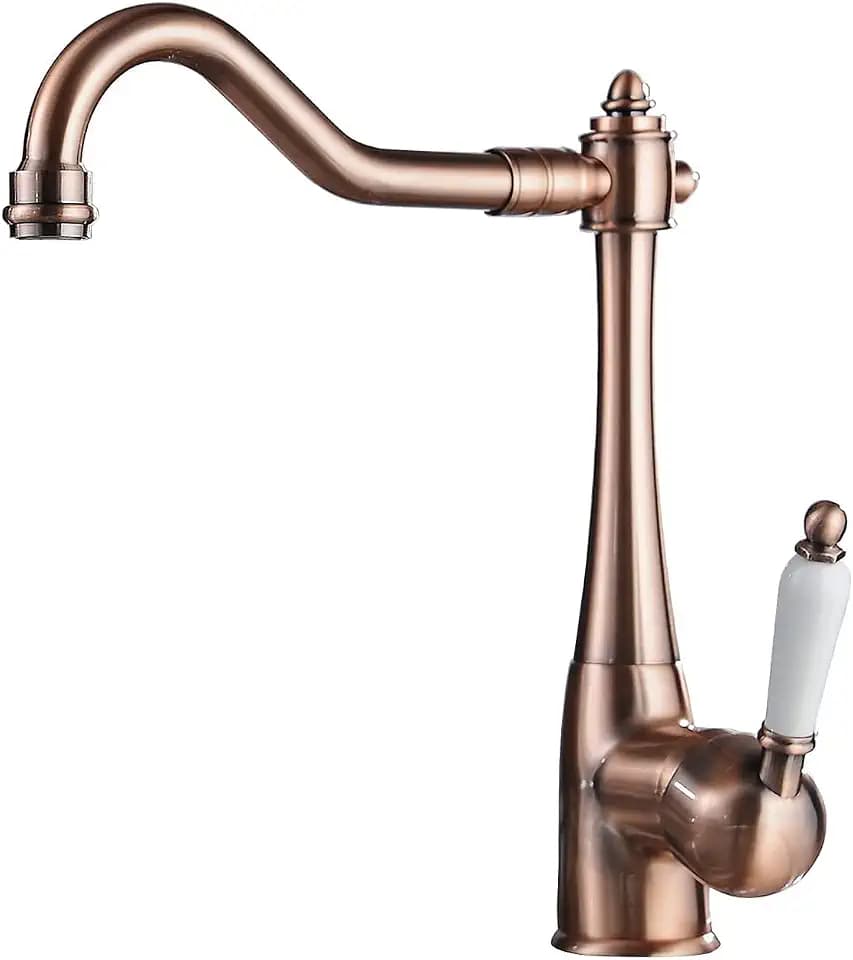 Kitchen Faucet Copper Bar Faucet 360 ° Swivel Single Handle Victorian