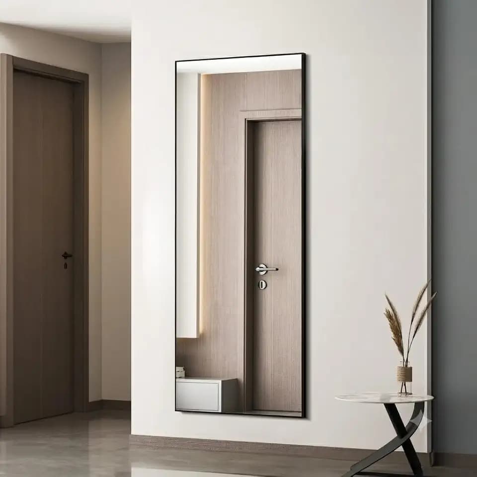 Simple Deluxe 59"x16" Full Length Mirror–Black Aluminum Alloy Floor Mirror, Leaner or Wall-Mounted, Modern Standing Mirror for Bedroom, Living Room, Cloakroom