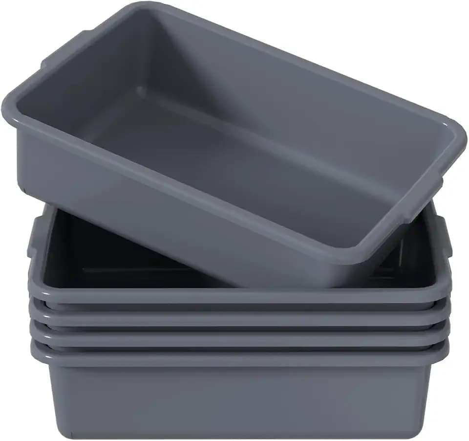 8 L Plastic Bus Tubs, Food Service Bus Tub, 5 Packs