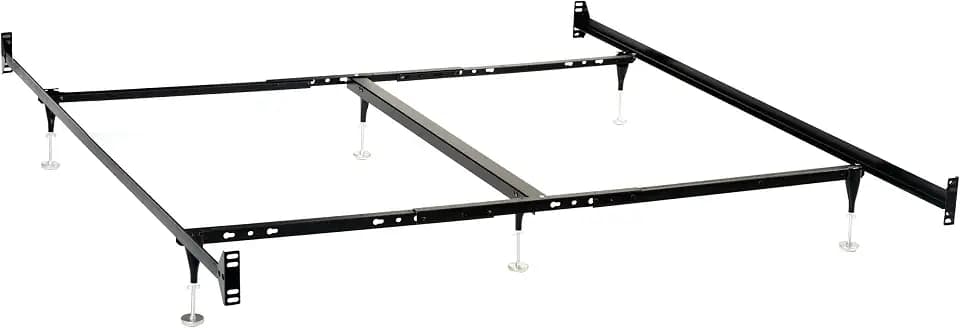 Coaster Home Furnishings Esme Metal Bed Frame Adjustable 6-Leg Base for Box Spring and Mattress Queen and Eastern King Black 9602QK