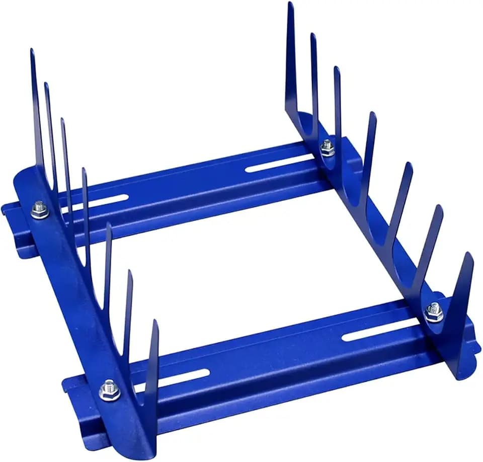INTBUYING 6 Layers Desktop Screen Printing Squeegee Rack Drying Rack Silk Screen Squeegee Scraper Spatula Steel Holder Organizer Adjustable Blue