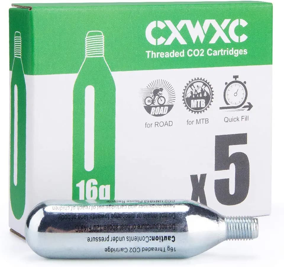 CXWXC 16g / 25g Threaded CO2 Cartridges for Bike Tires