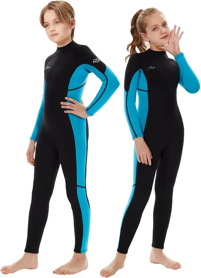 Hevto Kids Wetsuit 3/2mm Neoprene Back Zip for Boys Girls