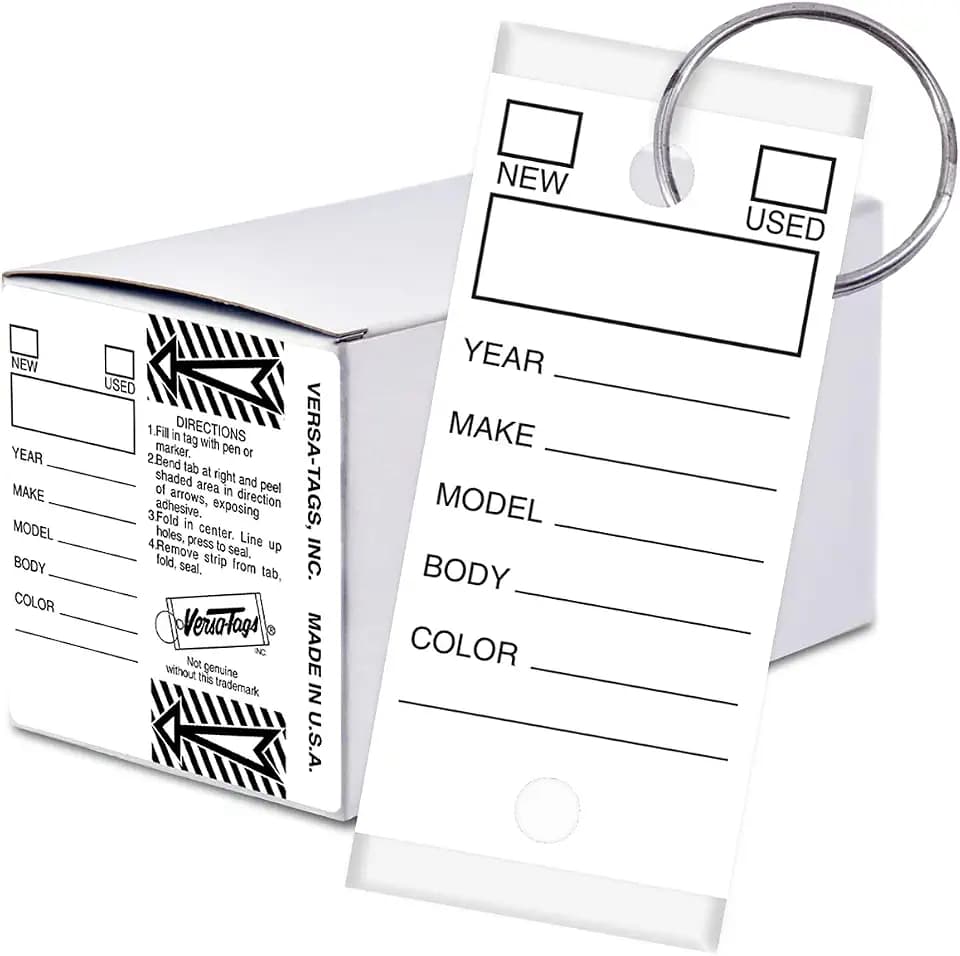 Versa-Tags White Self-Protecting Key Tags with Split Rings, 250-Pack