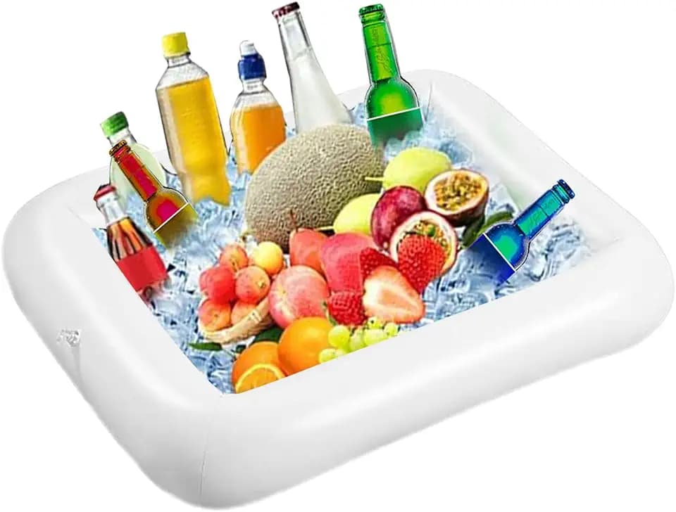 Inflatable Ice Serving Buffet Bar - BBQ Picnic Pool Party Supplies Buffet Salad Food & Drinks Tray for Party Picnic & Camping (Pack of 1, 23.6 inches)