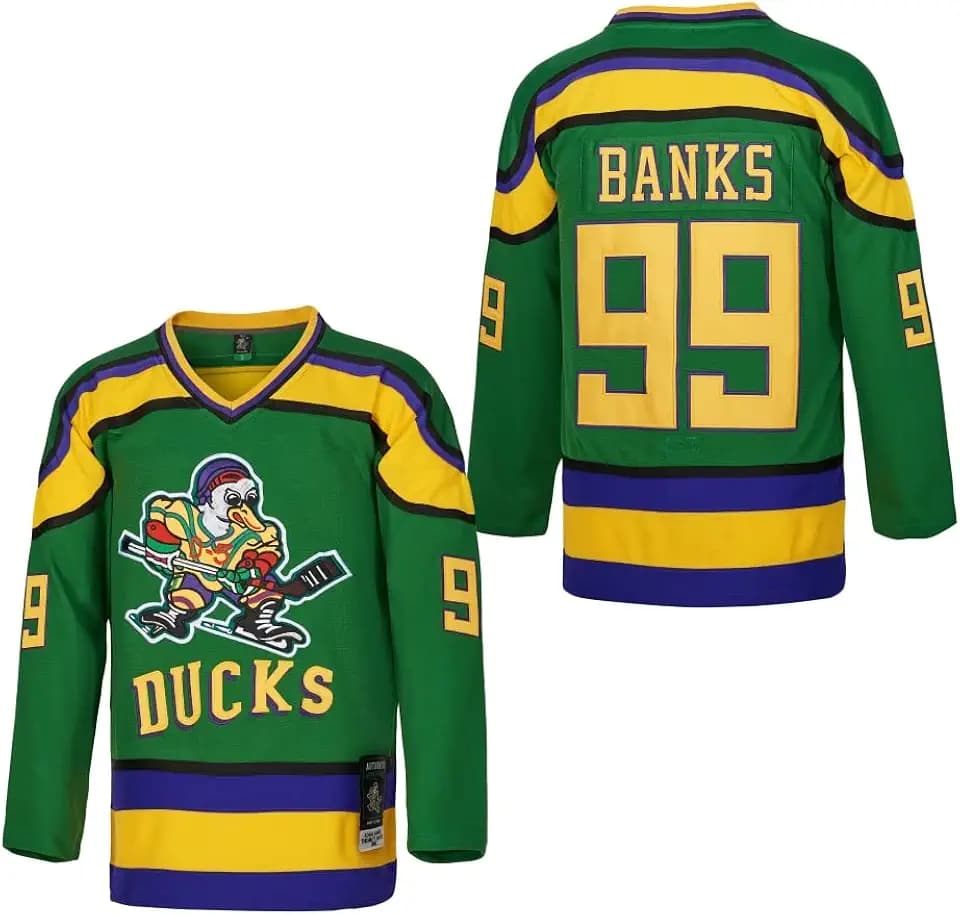 D-5 Youth Mighty Ducks #96 Conway #99 Banks Ice Hockey Jersey