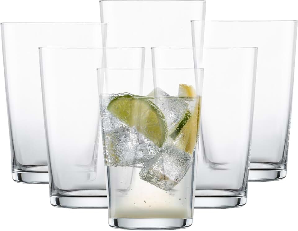 SCHOTT ZWIESEL Basic Bar Allround Tumbler 18 Ounce (Set of 6), Drinking Glasses for Every Day, Dishwasher-Safe Tritan Crystal Glasses, Made in Germany