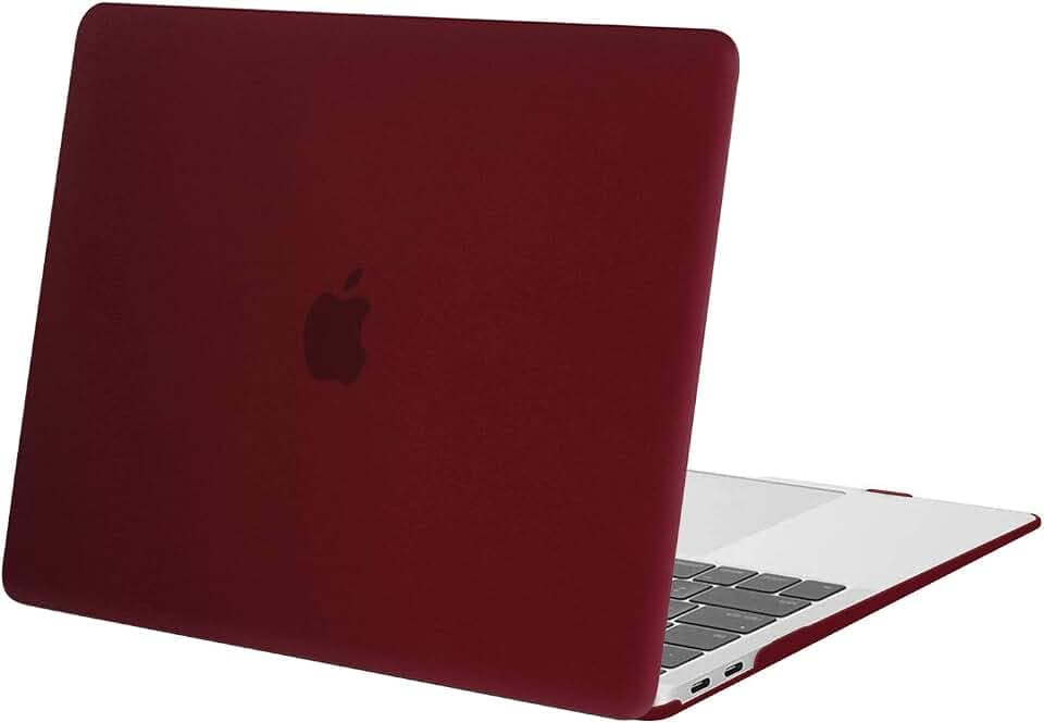 MOSISO Kompatibel mit MacBook Air M1 Hülle 13 Zoll 2021 2020-2018 | Ultradünne, Plastik Hartschale Schutzhülle Cover für MacBook Air 13,3" Hülle A2337 A2179 A1932, Marsala Rot