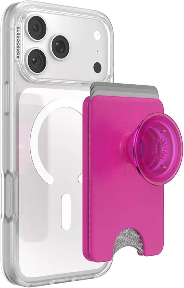 PopSockets Phone Wallet for MagSafe with Grip- Magenta