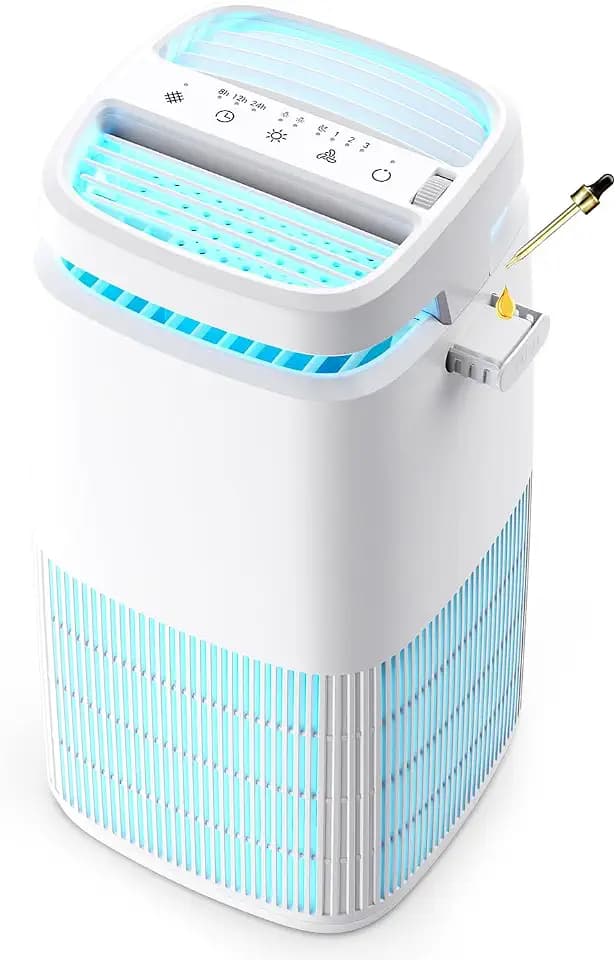 POMORON Air Purifiers for Home with Negative Ion and UV, MJ002H, White