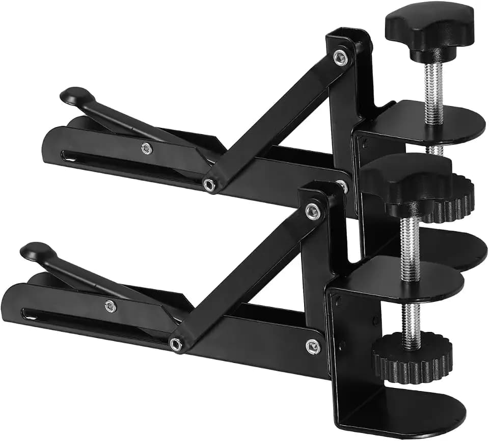 Angoily Foldable Keyboard Hand Support Bracket with Clamp Adjustable Desktop Extension Board 9.84X4.13X1.77In for Home Office Desk Keyboard Tray
