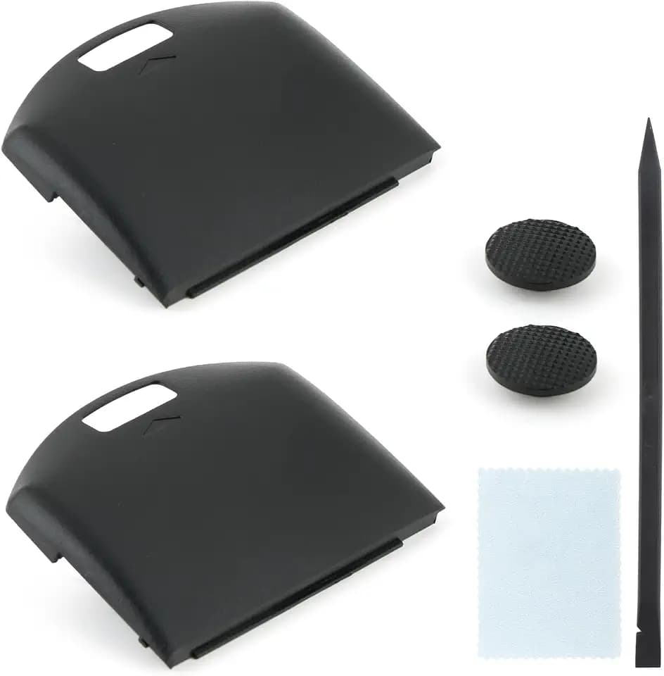 2PCS Battery Back Door Cover Case for Sony PSP 1000 1001 1002 1003 Fat Back Cover Replacement Rear Battery Cover Housing Door Accessories Parts with Repair Tools (Black)