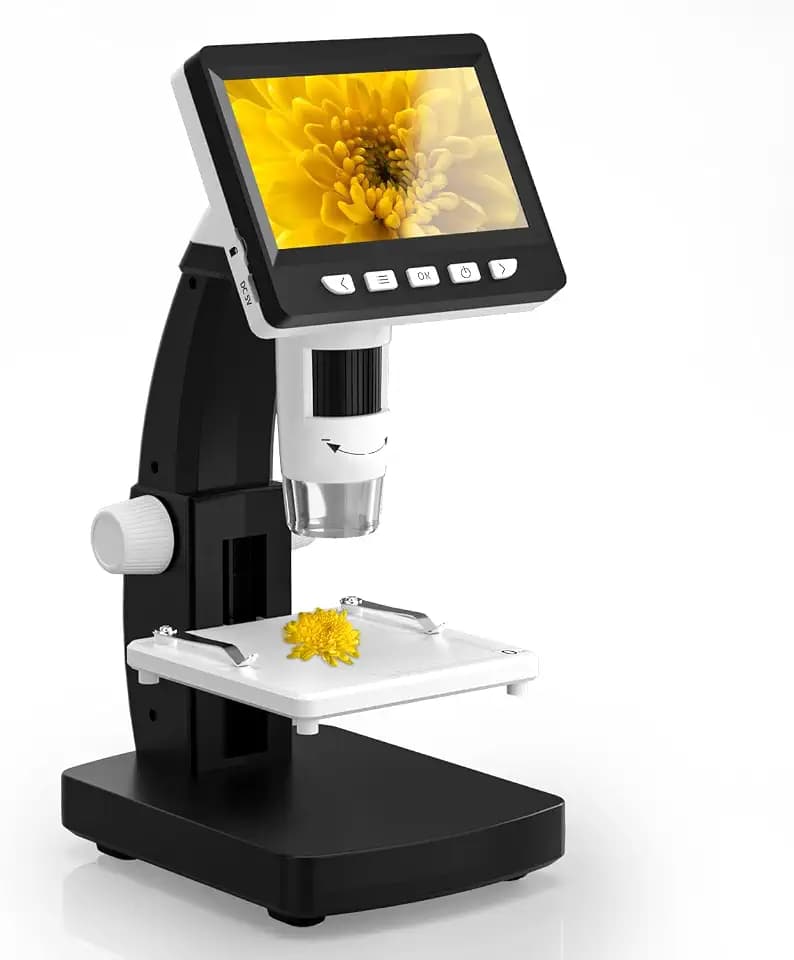CIMELR 4,3-Zoll-Digital Mikroskop, 50X-1000X Auflösung, USB Mikroskop mit 8 einstellbaren LED-Beleuchtungen, Mikroskop für Erwachsene/Kinder (306-B)