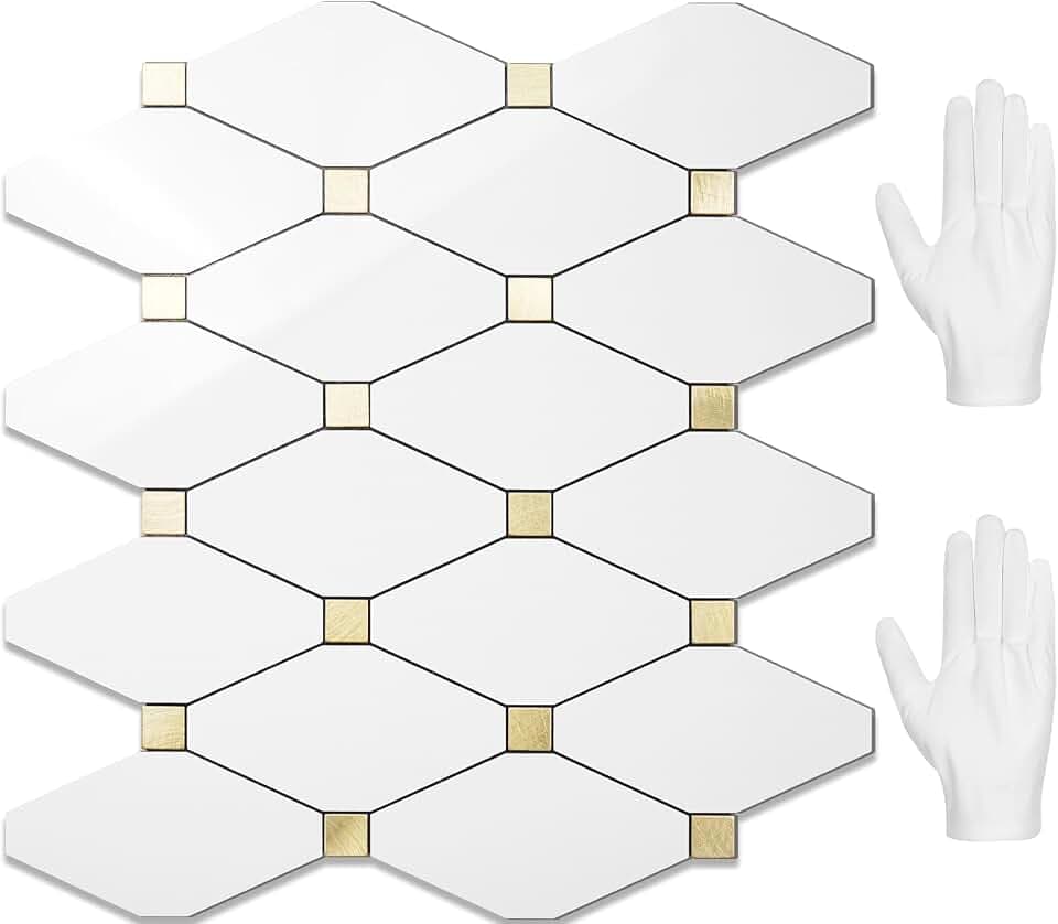 STICKGOO 10 Sheets Peel and Stick Backsplash, Glossy White